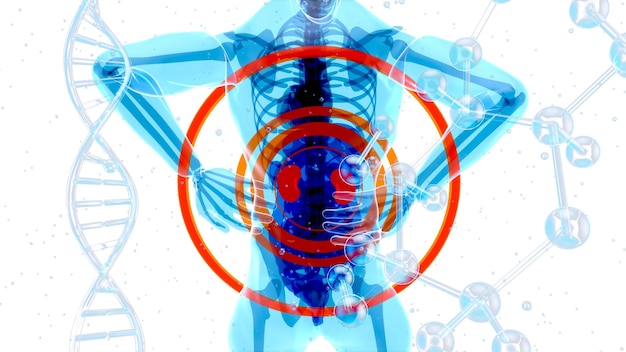 Abstract motion design of backpain and kidneys