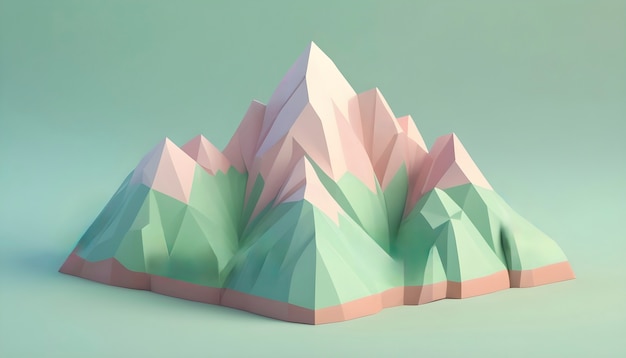 Abstract mountain with polygonal shapes