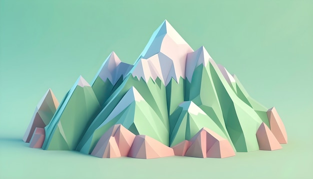 Abstract mountain with polygonal shapes