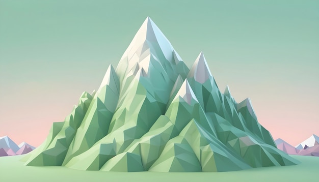 Abstract mountain with polygonal shapes