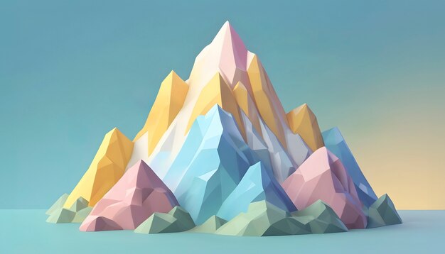 Abstract mountain with polygonal shapes