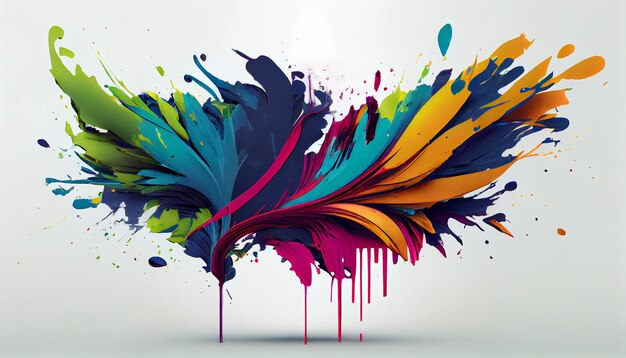 Абстрактная разноцветная иллюстрация Гранж-фон, забрызганный краской, созданной ИИ