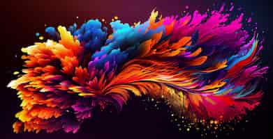 Foto gratuita illustrazione multicolore astratta di vibranti forme frattali generate dall'intelligenza artificiale