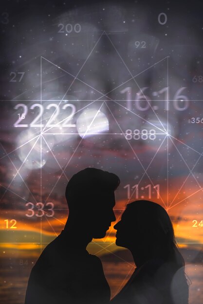 Abstract numerology concept with couple