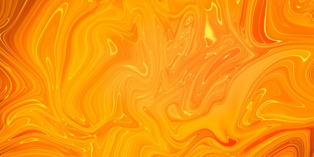 Абстрактная оранжевая краска фона Акриловая текстура с мраморным узором