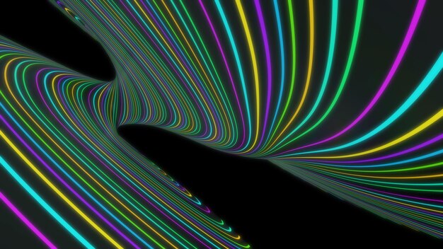 Abstract panoramic neon background