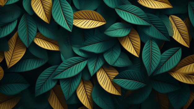 Free photo an abstract pattern made of leaves