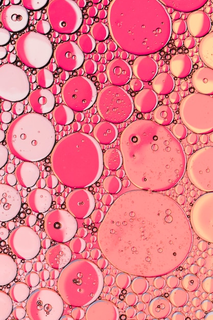 Abstract pink oil with bubbles