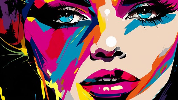 An abstract portrait in pop art style