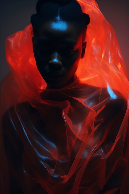 Бесплатное фото Абстрактный портрет с световыми эффектами
