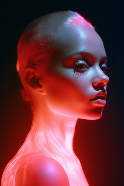 Free photo abstract portrait with light effects