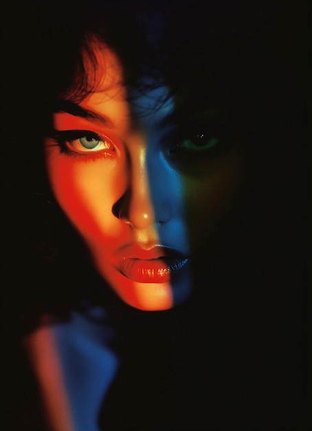 Бесплатное фото Абстрактный портрет с световыми эффектами