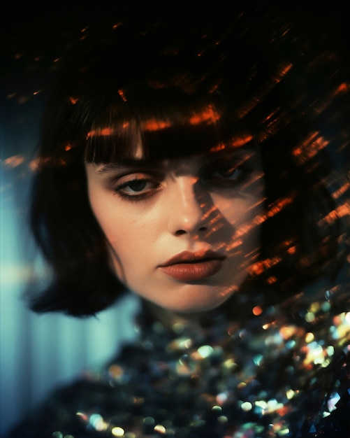 Abstract portrait with light effects