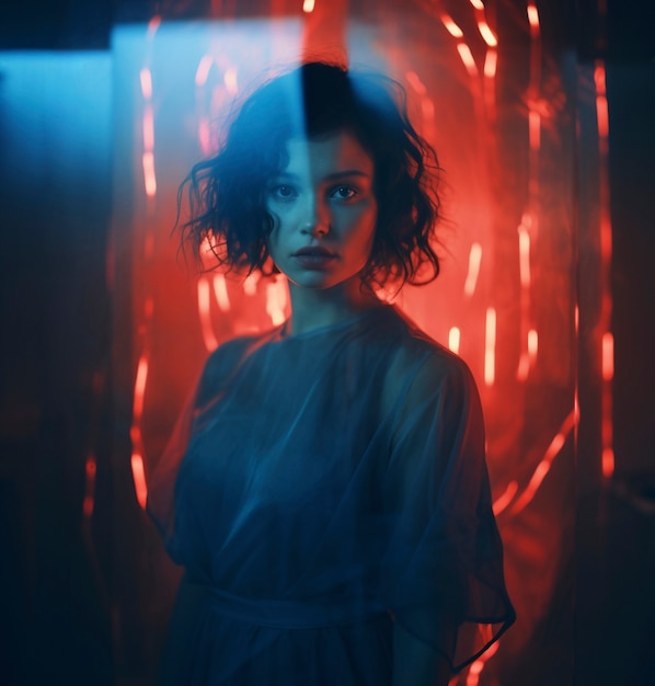 Abstract portrait with light effects