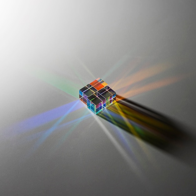 Free photo abstract prism and rainbow lights