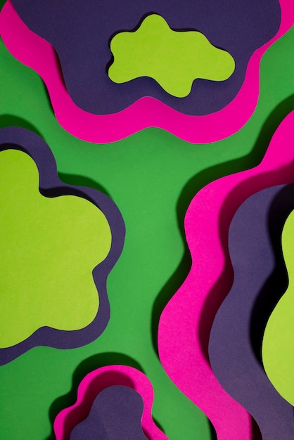 Abstract psychedelic papercut background