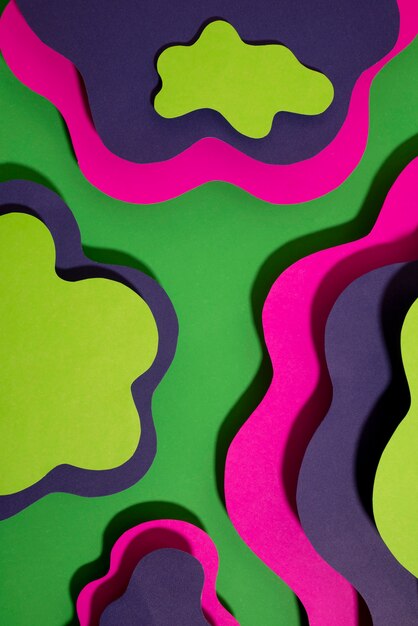 Abstract psychedelic papercut background