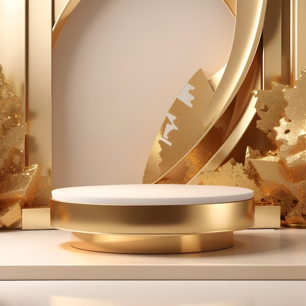 Free photo abstract scene background luxury podium on background gold product presentation mock up