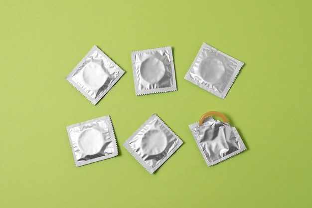 Abstract sexual health assortment with condom