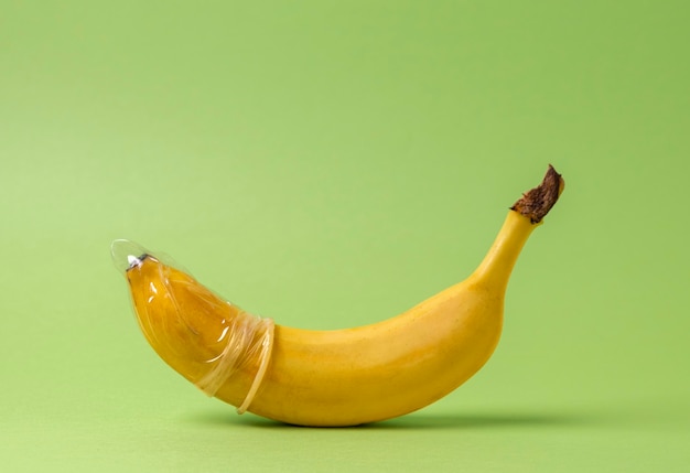 Abstract sexual health representation with banana