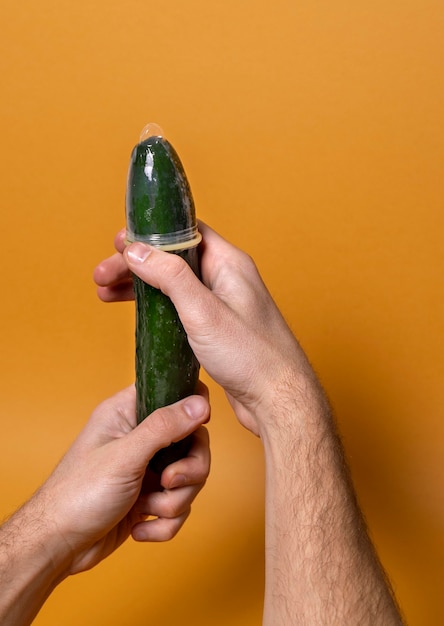 Abstract sexual health representation with cucumber