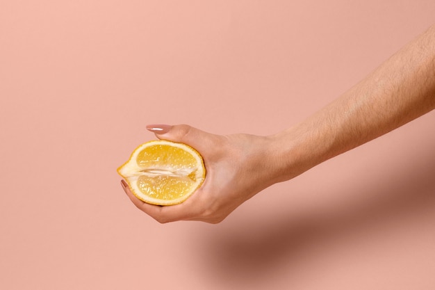 Abstract sexual health representation with lemon