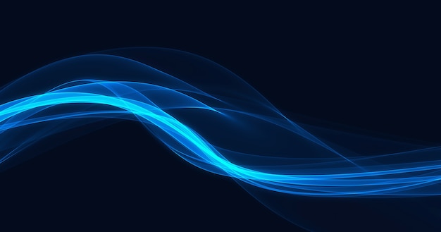 抽象的な滑らかな青い光ストリーク波の背景