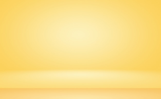 Abstract solid of shining yellow gradient studio wall room background.