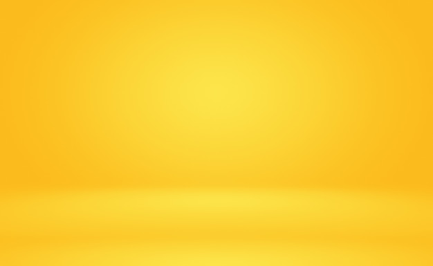 Abstract solid of shining yellow gradient studio wall room background.