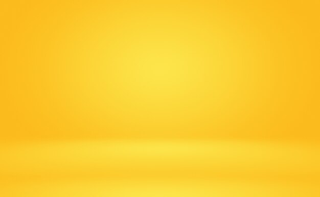 Abstract solid of shining yellow gradient studio wall room background.