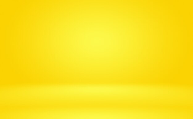 Abstract solid of shining yellow gradient studio wall room background.