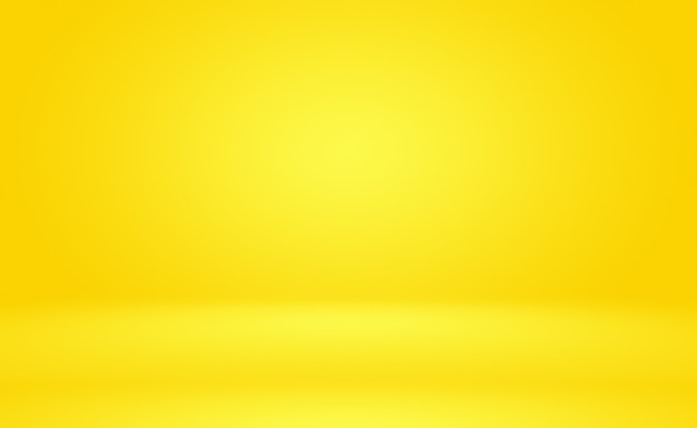 Abstract solid of shining yellow gradient studio wall room background.