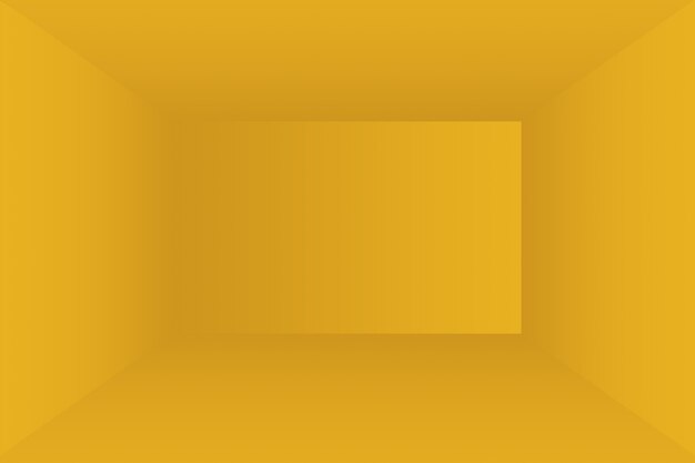 Abstract solid of shining yellow gradient studio wall room background.