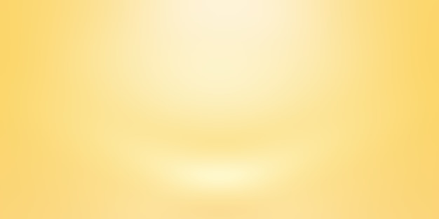 Abstract solid of shining yellow gradient studio wall room background.