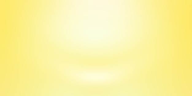 Abstract solid of shining yellow gradient studio wall room background.