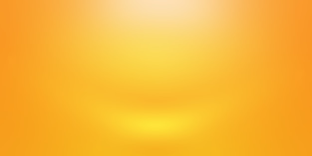 Abstract solid of shining yellow gradient studio wall room background.