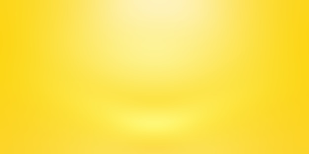 Abstract solid of shining yellow gradient studio wall room background.