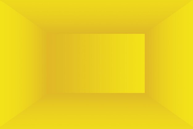 輝く黄色のグラデーションスタジオの壁の部屋の背景の抽象的な固体