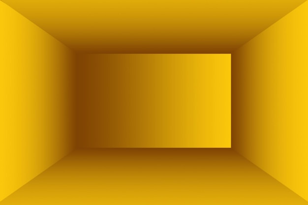 Free photo abstract solid of shining yellow gradient studio wall room background.