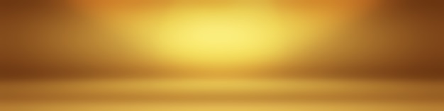 Abstract solid of shining yellow gradient studio wall room background.