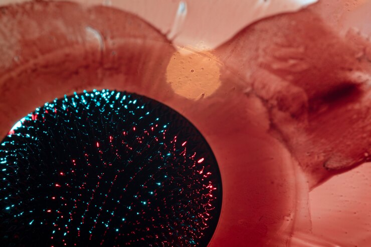 Free Photo abstract stain with ferromagnetic liquid metal with copy space