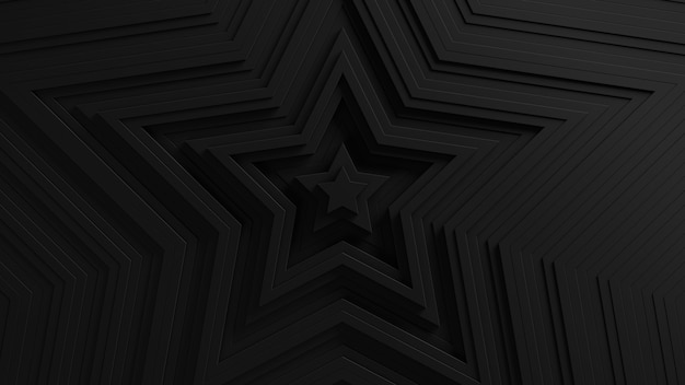 Abstract star shaped blinds oscillation background. . 3D star wavy surface. Geometric elements displacement.