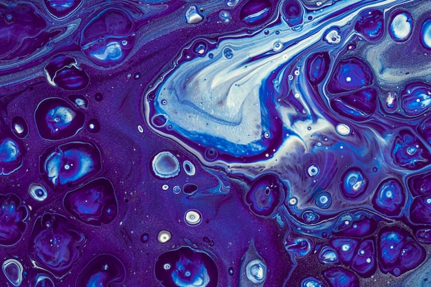 Free photo abstract starry night bubbles acrylic painting