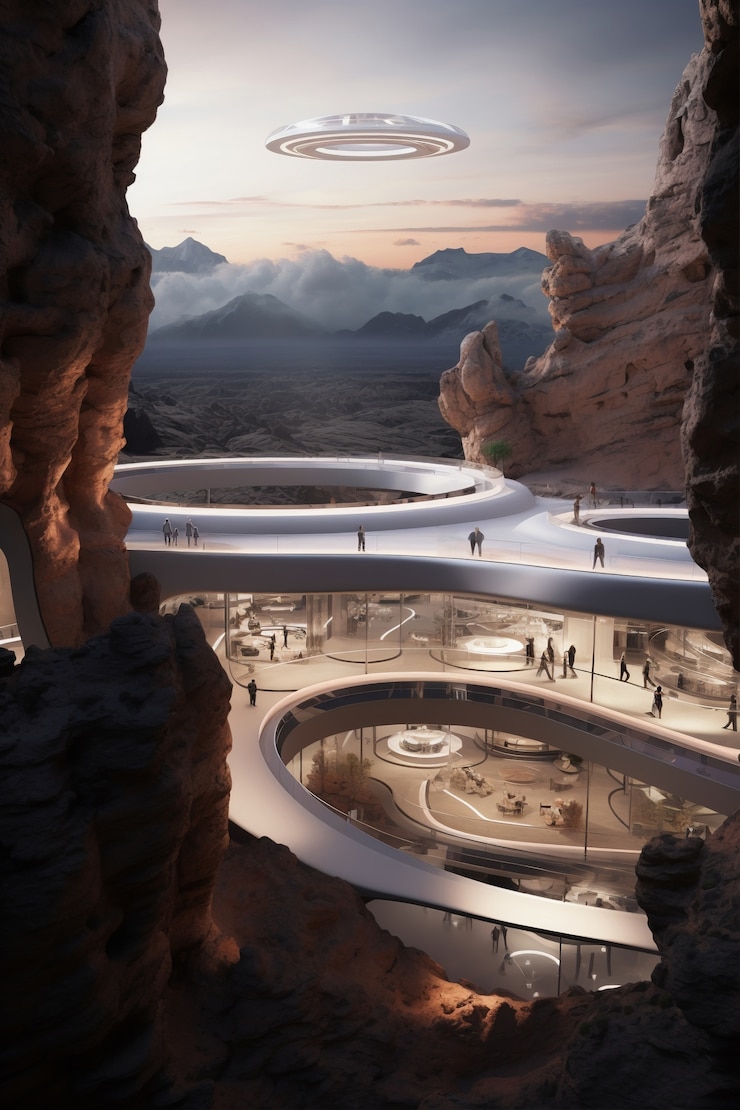 Free Photo abstract store with futuristic concept and architecture