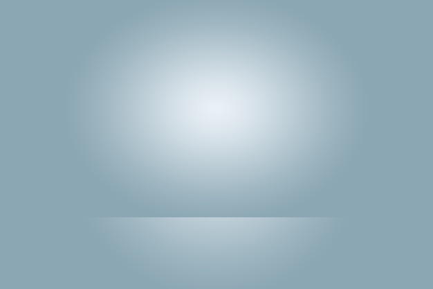 Abstract studio background texture of light blue and gray gradient wall, flat floor. for product.