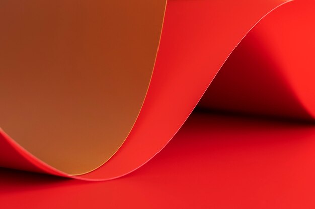 Abstract swirls of red papers
