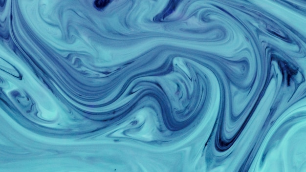 抽象的なティールとブルーの液体大理石のテクスチャ背景デザイン