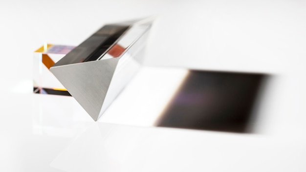 Free photo abstract transparent prism and shadows