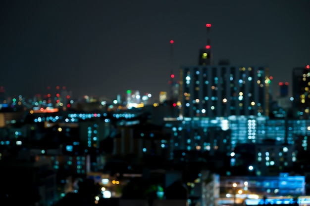 Abstract urban night light bokeh , defocused background