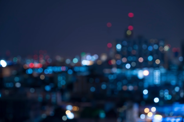 Abstract urban night light bokeh , defocused background